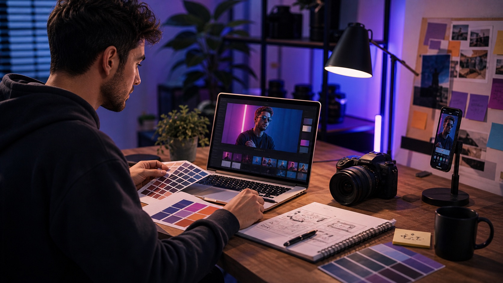 Creator designing a branded social video workflow