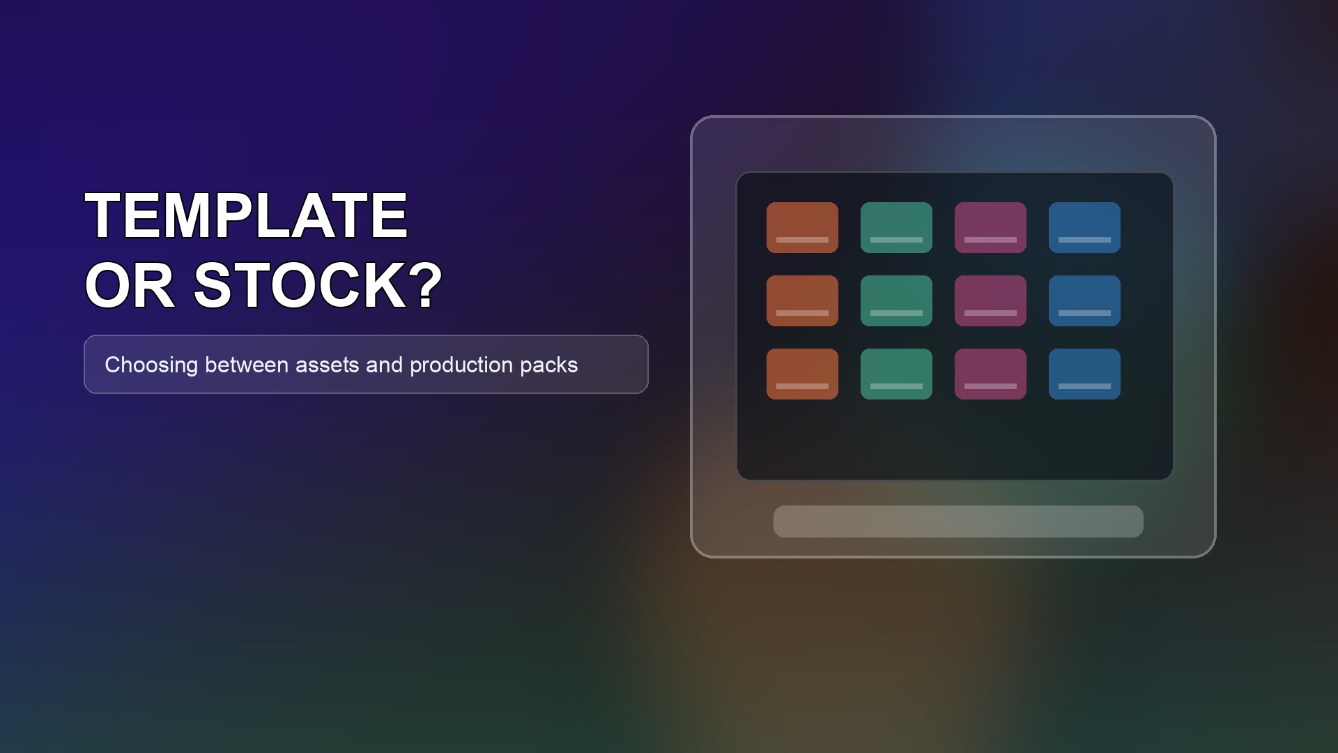Creator comparing stock assets and templates for video production