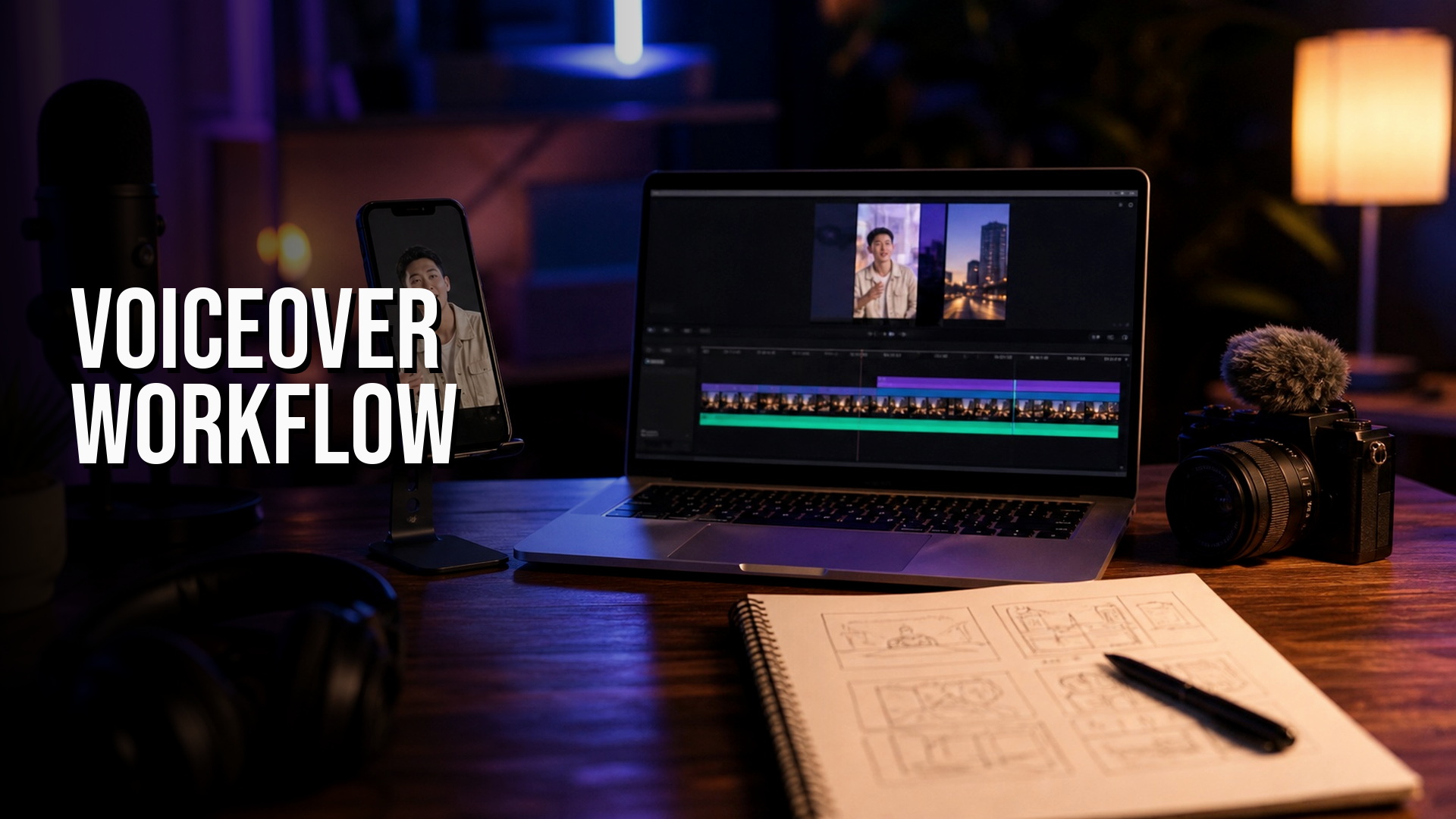 Voiceover Workflow title image for reviewing AI voiceover production