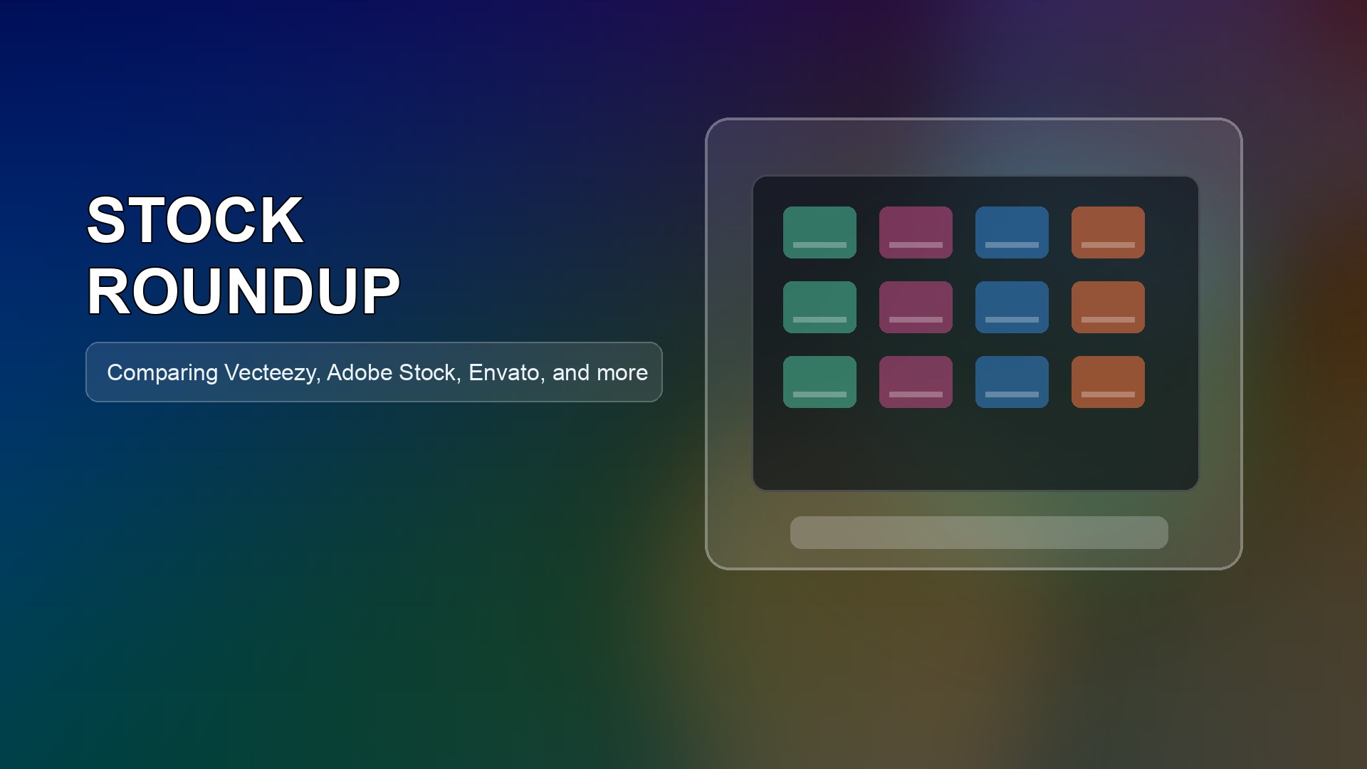 Creator comparing stock media libraries for blog and video work